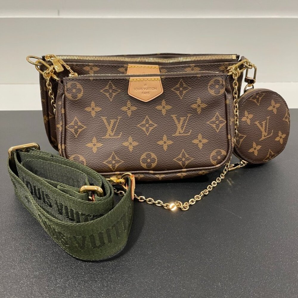 Louis Vuitton Monogram Canvas Multi Pochette Accessories Gold Hardware (118344)